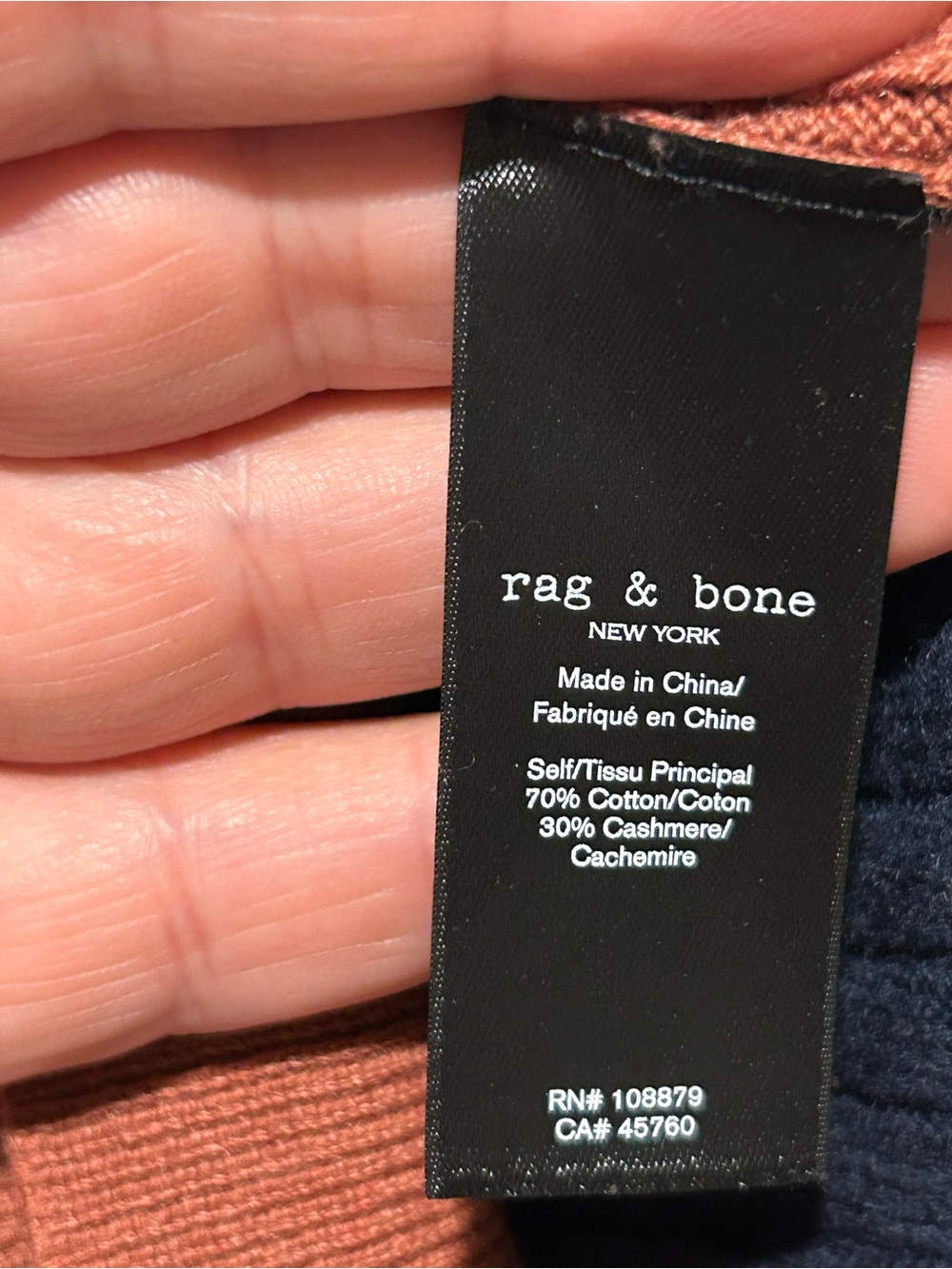 Rag & Bone Navaya Cotton Cashmere Blend Colorblock Sweater , XS - Picture 5 of 6